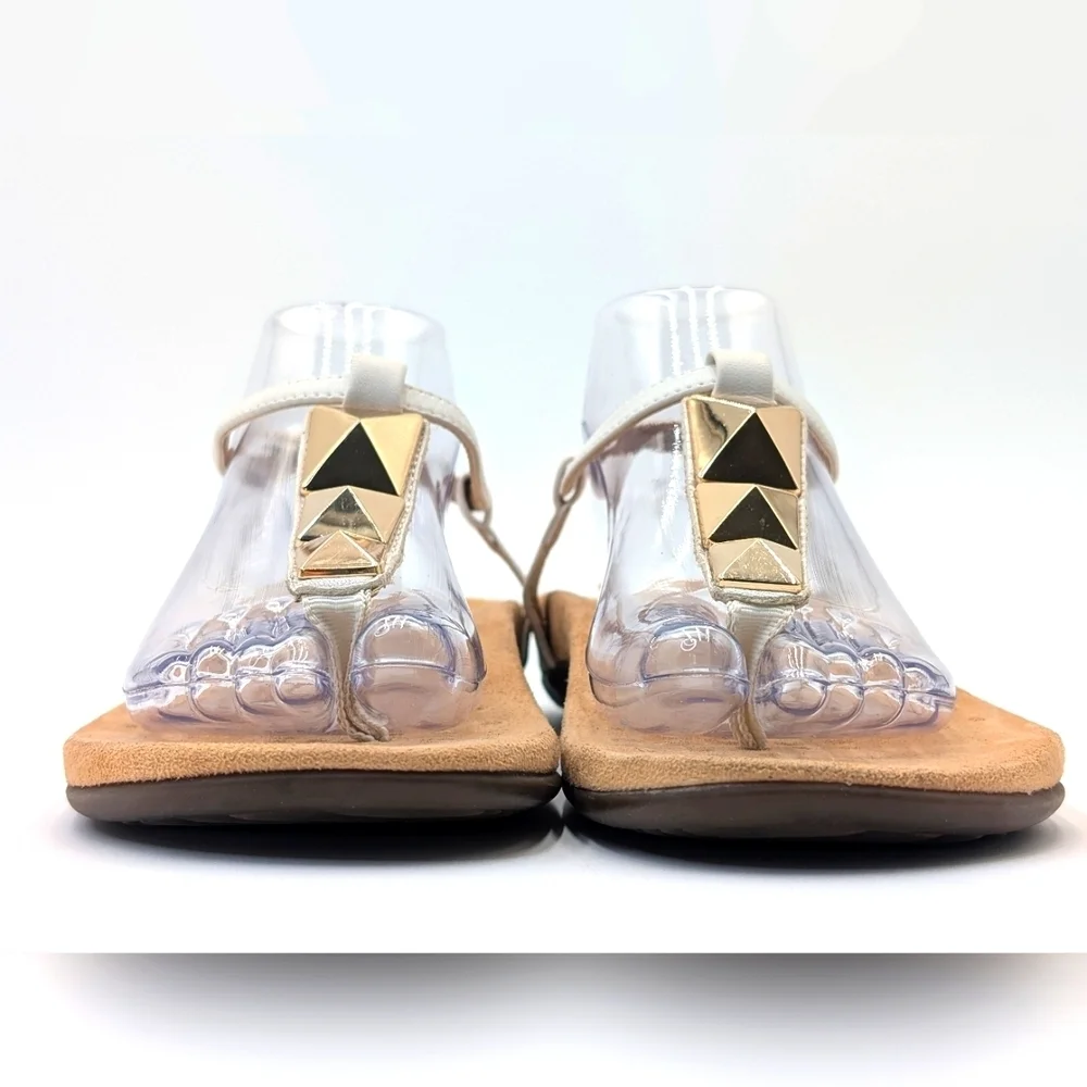 Vionic Nala Gold Embellished Flat T-Strap Sandal Orthaheel Technology Size 10 - Picture 5 of 17